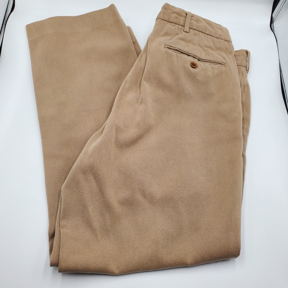 Polo‎ Ralph Lauren Mens Tan Bedford Cord Straight Leg Pants 36(34)x30(28) flaw